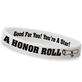 A Honor Roll 2-Sided Silicone Bracelets - Pack of 10 from Positive Promotions