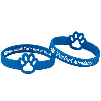 Perfect Attendance Die-Cut 2-Sided Silicone Bracelets - Pack of 10 from Positive Promotions