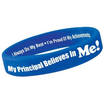 My Principal Believes In Me! 2-Sided Silicone Bracelets - Pack of 10 from Positive Promotions