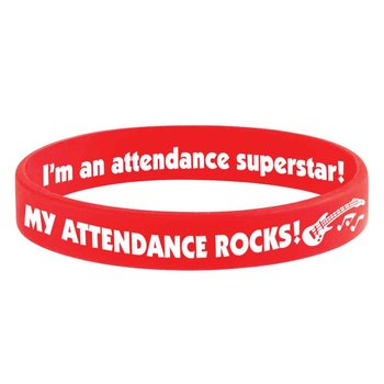 My Attendance Rocks! 2-Sided Silicone Bracelets - Pack of 10 from Positive Promotions