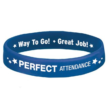 Perfect Attendance 2-Sided Silicone Bracelets - Pack of 10 from Positive Promotions