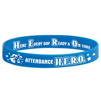 Attendance H.E.R.O. 2-Sided Silicone Bracelets - Pack of 10 from Positive Promotions