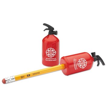 Fire Extinguisher-Shaped Pencil Sharpener - Personalization Available from Positive Promotions
