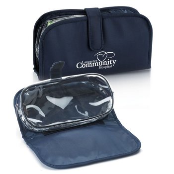Navy Roll-Up Nylon Vanity Case - Personalization Available from Positive Promotions