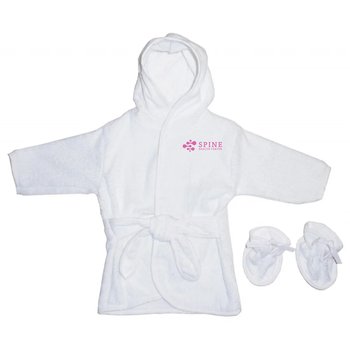 Infant Baby Terry Bath Robe With Booties - Embroidered Personalization Available from Positive Promotions