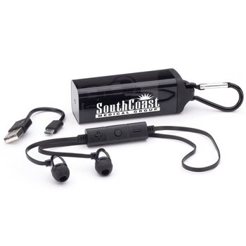Bluetooth&reg; Wireless Earbuds in Carabiner Case - Personalization Available from Positive Promotions