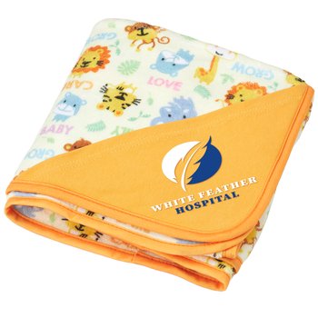 Animal Print Fleece Baby Blanket - Personalization Available from Positive Promotions