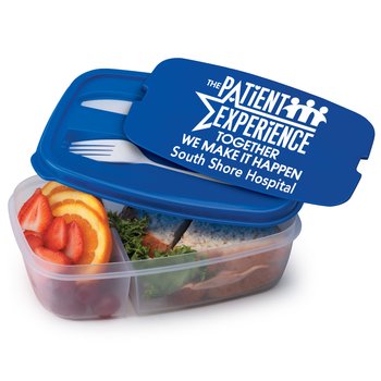 The Patient Experience: Together, We Make It Happen 2-Section Food Container with Utensils - Personalization Available from Positive Promotions
