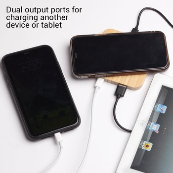 Bamboo 10W Wireless Charging Pad with Dual Ports - Personalization ...