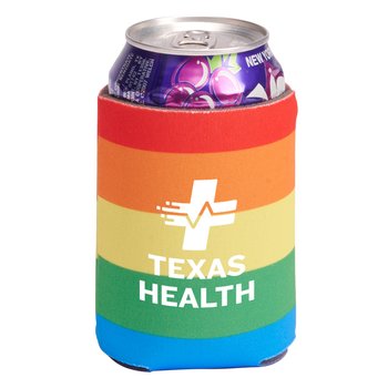 Rainbow Can Cooler - One-Color Personalization Available from Positive Promotions