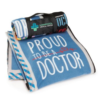 Proud to Be a Doctor Roll-Up Eco Blanket - Personalization Available from Positive Promotions