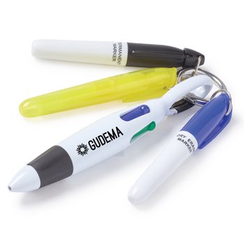 4-Piece Mini Pen Assortment Set - One-Color Personalization Available from Positive Promotions