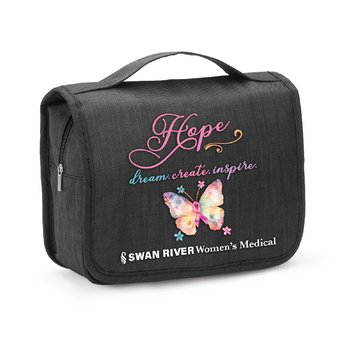 Hope, Dream, Create, Inspire Travel Carry-All Hanging Toiletry Bag - Personalization Available from Positive Promotions