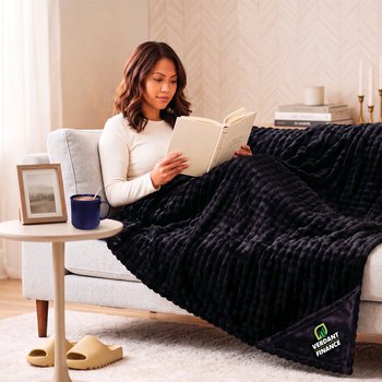 Black Bubble Mink Fleece Blanket 50