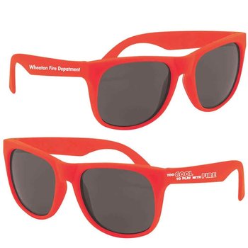 Too Cool To Play With Fire Sunglasses With Fire Tips - One-Color Personalization Available from Positive Promotions