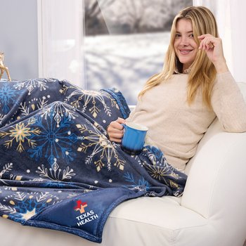 Snowflakes Mink Fleece Throw Blanket 50