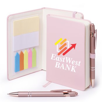 Pink Stanton Jotter With Sticky Notes & Stylus Pen - Personalization Available from Positive Promotions