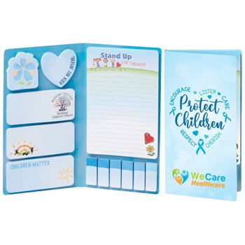 Protect Children Sticky Note Gift Set - Full-Color Personalization from Positive Promotions