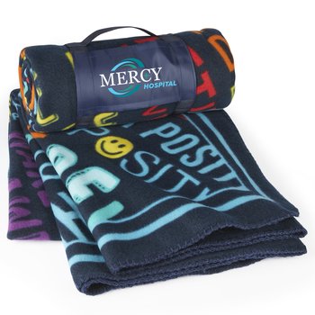 Motivational Roll-Up Eco Blanket - Personalization Available from Positive Promotions