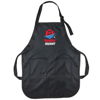 Black Full-Length Apron With Pockets - Heat-Transfer Personalization Available from Positive Promotions