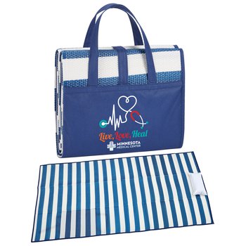 Live, Love, Heal Beach Mat - Personalization Available from Positive Promotions