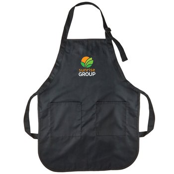 Black Full-Length Apron With Pockets - Embroidered Personalization Available from Positive Promotions