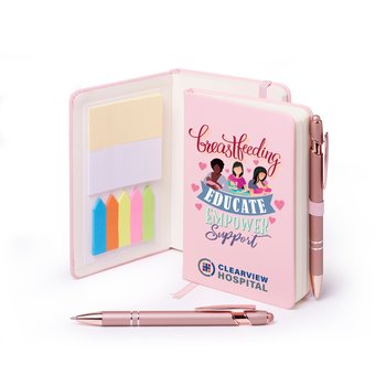 Breastfeeding: Educate, Empower, Support Stanton Jotter With Sticky Notes & Stylus Pen - Personalization Available from Positive Promotions