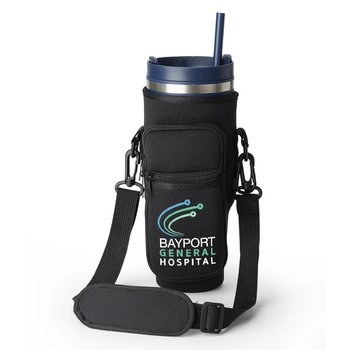 Black All-Day Hydration Carry-All 30-/40-oz. Tumbler Bag With Adjustable Strap - Personalization Available from Positive Promotions