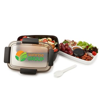 Black Locking Stacker Food Container 68 oz. - Personalization Available from Positive Promotions