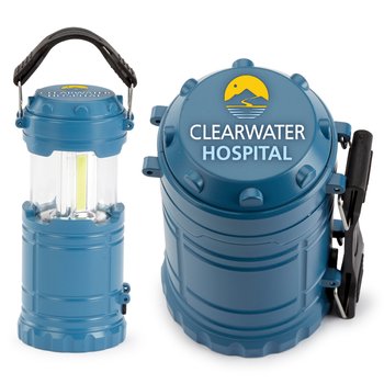 Blue Mini 2-in-1 Portable Lantern & Flashlight - Personalization Available from Positive Promotions