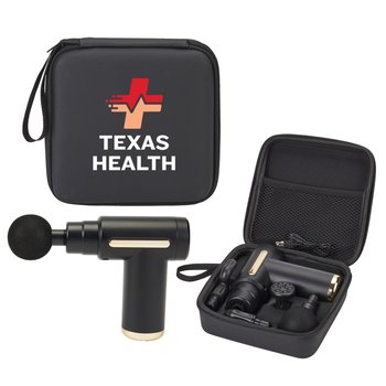 Elite Deep Tissue Massage Gun With Carry Case - Personalization Available from Positive Promotions