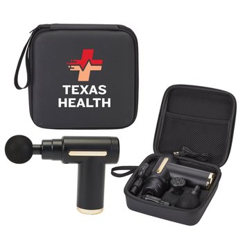 Elite Deep Tissue Massage Gun With Carry Case - Personalization Available from Positive Promotions