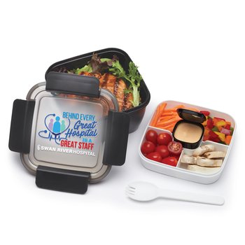 Behind Every Great Hospital Is a Great Staff Locking Food Container With Compartments 54 oz. - Personalization Available from Positive Promotions