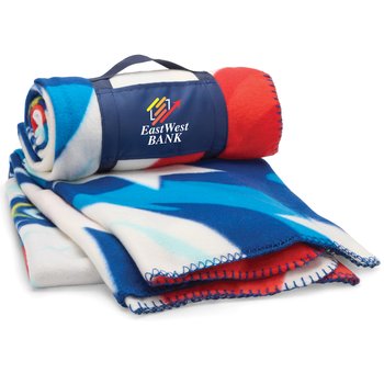Eagle Flag Roll-Up Eco Blanket - Personalization Available from Positive Promotions