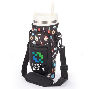 Healthcare Icons All-Day Hydration Carry-All 30-/40-oz. Tumbler Bag With Adjustable Strap - Personalization Available from Positive Promotions