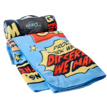 Teamwork Roll-Up Eco Blanket - Personalization Available from Positive Promotions