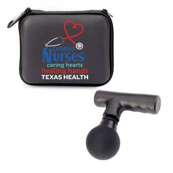 Certified Nurses Portable Mini Massage Gun With Carabiner Carry Case - Personalization Available from Positive Promotions