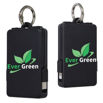 3-in-1 2,000-mAh Mini Power Bank With Keychain Ring - Personalization Available from Positive Promotions