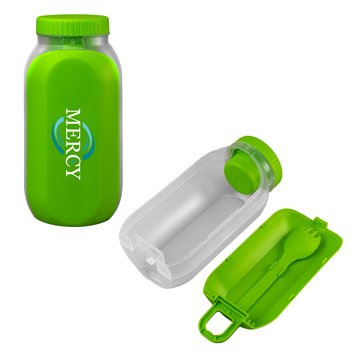 On-the-Go Salad Mason Jar/Food Container 24 oz. - Personalization Available from Positive Promotions