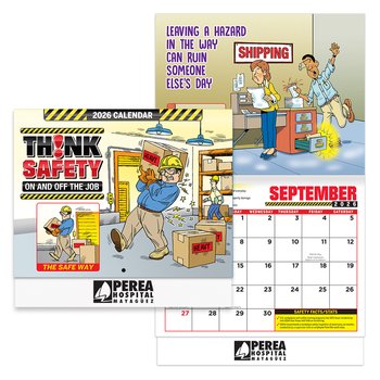 Think Safety 2026 Wall Calendar - One-Color Personalization Available from Positive Promotions