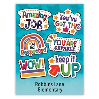 Amazing Job (Sticker Style) School-to-Home Student Folder - One-Color Personalization Available from Positive Promotions