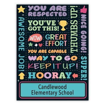 You Are Respected (Word Cloud) School-to-Home Student Folder - One-Color Personalization Available from Positive Promotions
