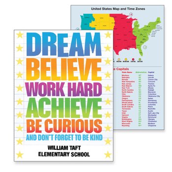 Dream, Believe, Work Hard School-to-Home Student Folder - One-Color Personalization Available from Positive Promotions