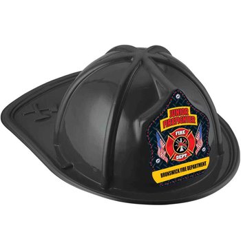 Black Junior Firefighter American Flags Firefighter Hat - One-Color Personalization Available from Positive Promotions