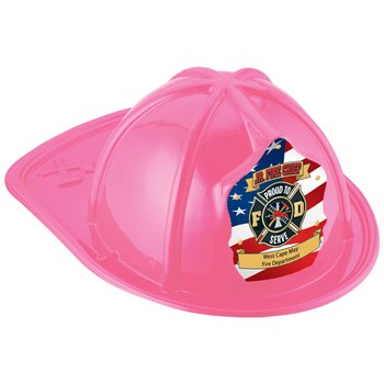 Pink Patriotic Jr. Fire Chief/Proud to Serve Hat - One-Color Personalization Available from Positive Promotions