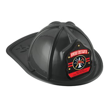 Black Junior Firefighter Stripes Firefighter Hat - One-Color Personalization Available from Positive Promotions