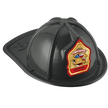Black Junior Firefighter Gold-Sticker Hat - One-Color Personalization Available from Positive Promotions