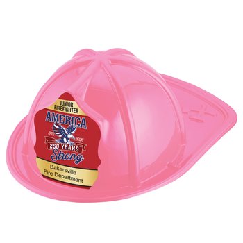 Pink America 250 Years Strong Junior Firefighter Fire Hat - One-Color Personalization Available from Positive Promotions