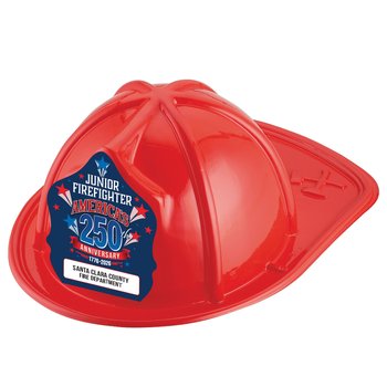 Red America's 250th Anniversary Junior Firefighter Fire Hat - One-Color Personalization Available from Positive Promotions