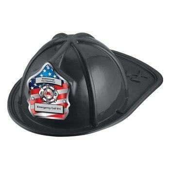 Black Patriotic Firefighter Hat - One-Color Personalization Available from Positive Promotions